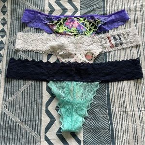 NWT Lace waist thongs - Large - VS Pink